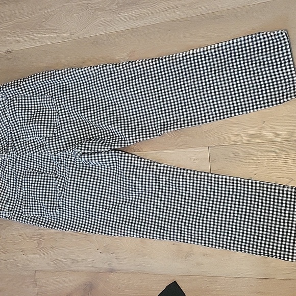 Talbots Black And White Plaid Pants High Waist Straight Leg Plus Size 16 - Picture 5 of 6